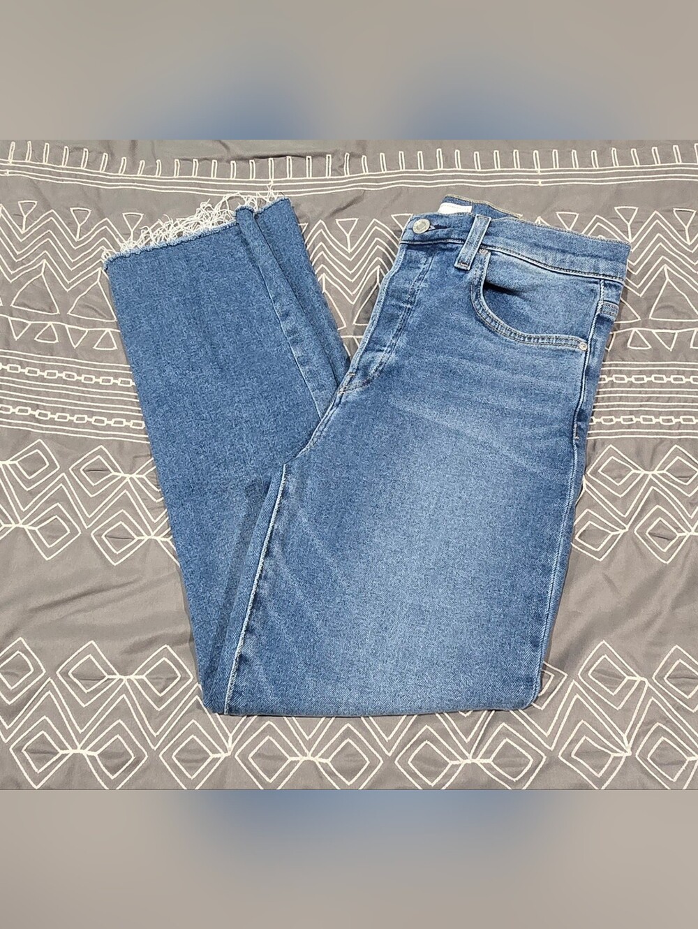 Frank & Eileen Cork High Waisted Cropped Straight Leg Jeans Size 30